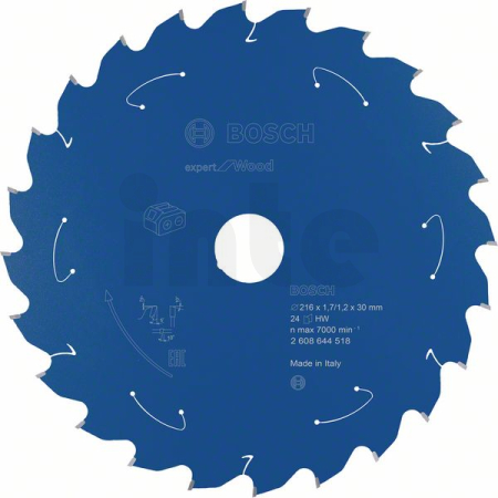 BOSCH Pilový kotouč Expert for Wood pro akumulátorové pily 216×1,7/1,2×30 T24 2608644518