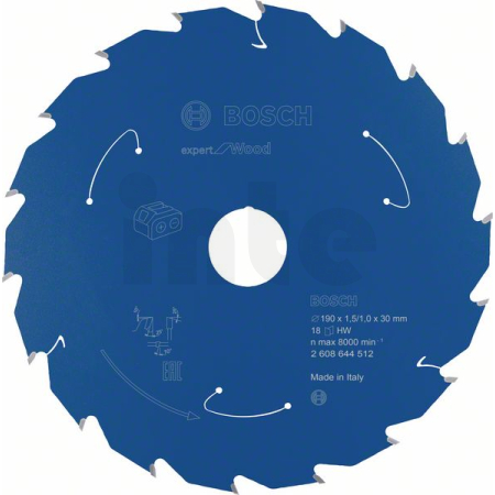 BOSCH Pilový kotouč Expert for Wood pro akumulátorové pily 190×1,5/1×30 T18 2608644512