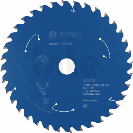 BOSCH Pilový kotouč Expert for Wood pro akumulátorové pily 165×1,5/1×20 T36 2608644508