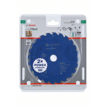BOSCH Pilový kotouč Expert for Wood pro akumulátorové pily 160×1,5/1×20 T24 2608644503