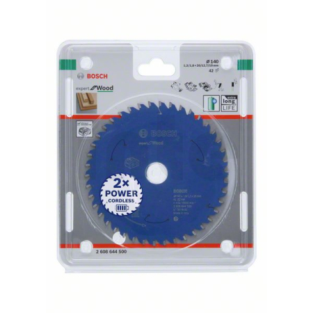 BOSCH Pilový kotouč Expert for Wood pro akumulátorové pily 140×1,8/1,3×20 T42 2608644500