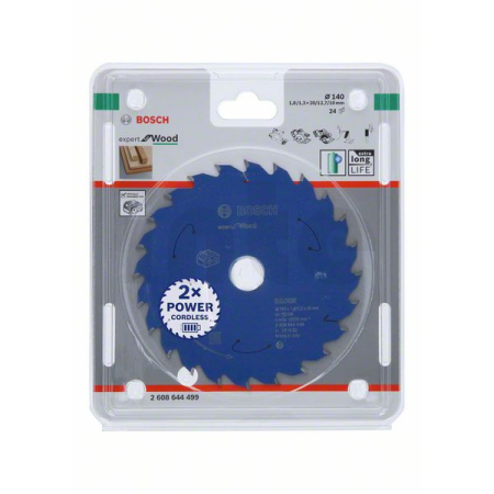 BOSCH Pilový kotouč Expert for Wood pro akumulátorové pily 140×1,8/1,3×20 T24 2608644499