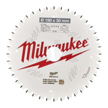 MILWAUKEE Pilový kotouč dřevo 190X30X2.4X40ATB NEG. 4932471314