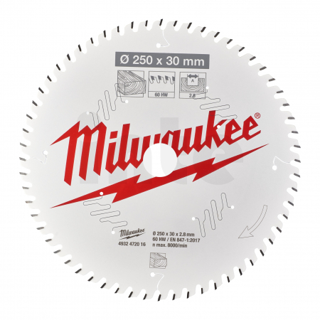 MILWAUKEE Pilový kotouč dřevo 250x30x2.8x60ATB 4932472016