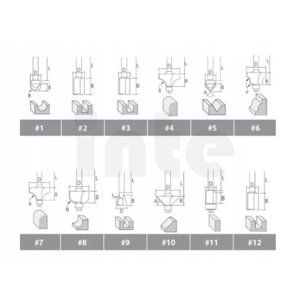Makita - sada fréz 6 mm 12 ks v dřevěné krabičce D-57065