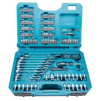 Makita - sada bitů 1/4" a montážních klíčů 221 ks v plastovém kufru E-10883