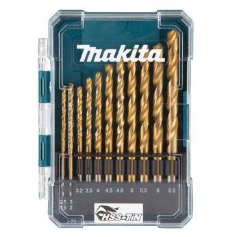 Makita - sada vrtáků s válcovou stopkou do kovu HSS-TiN 13 ks v plastové krabičce D-72855