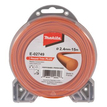 Makita - struna nylonová Plus 2,4mm, 15m, oranžová, kulatá = old 369224792 E-02749