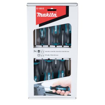 Makita - sada šroubováků 6 ks (4 ks SL+2 ks PZ) E-10512
