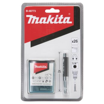 Makita - sada bitů 1/4" 26 ks s nástavcem 80 mm v blistru B-48773