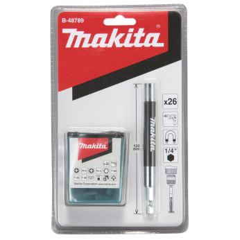 Makita - sada bitů 1/4" 26 ks s nástavcem 120 mm v blistru B-48789
