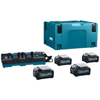 Makita - sada Li-ion XGT 40V 4xBL4040+DC40RB+Makpac 191U28-6