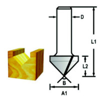 Makita - Drážkovací fréza tvaru V stopka 6 mm,12,7x16x48 mm D-47874