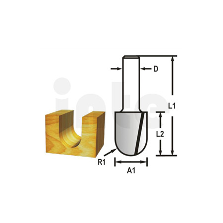 Makita - Žlábkovací fréza stopka 6 mm,6,35x12,7x44 mm D-47802