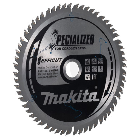 Makita - kotouč pilový dřevo Efficut 165x1.85x20mm 60Z = old B-69858 B-69864