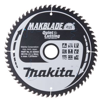 Makita - kotouč pilový dřevo MAKBLADEplus 216x2.1x30mm 60Z = old B-08676 B-32502