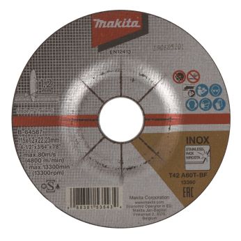 Makita - kotouč řezný nerez 115x1.2x22mm B-64587