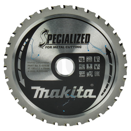 Makita - kotouč pilový ocel SPECIALIZED 150x1.1x20mm 32Z (silná ocel SPECIALIZED 3-12mm) E-02939
