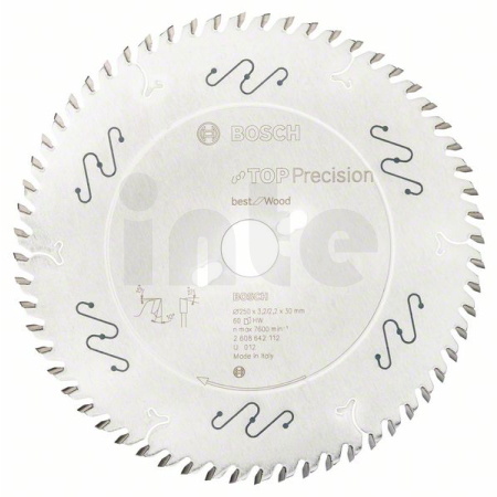 BOSCH Pilový kotouč do okružních pil Top Precision Best for Wood 2608642112