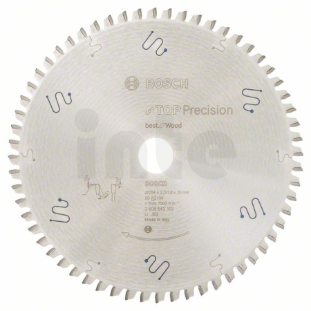 BOSCH Pilový kotouč do okružních pil Top Precision Best for Wood 2608642102