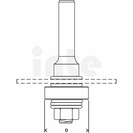BOSCH Vřeteno pro kotoučovou frézu s kuličkovým vodicím ložiskem, 8 mm, D 22 mm, G 60,3 mm 2608629390