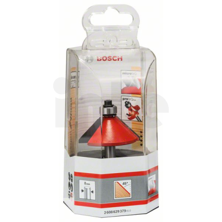 BOSCH Fazetovací fréza Expert for Wood, 8 mm, D 44 mm, L 18,5 mm, G 61 mm 2608629379