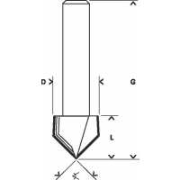 BOSCH Drážkovací fréza tvaru V, Expert for Wood, 8 mm, D 31,8 mm, L 19 mm, G 51 mm, G 90° 2608629370