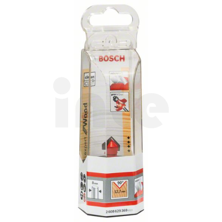 BOSCH Drážkovací fréza tvaru V, Expert for Wood, 8 mm, D 12,7 mm, L 10 mm, G 44,5 mm, G 90° 2608629369