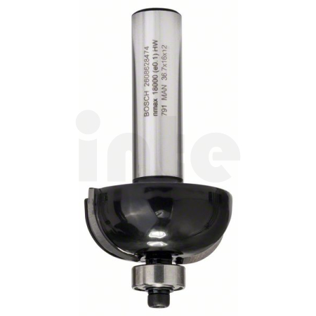 BOSCH Dlabací fréza s kuličkovým ložiskem, 12 mm, R1 12 mm, D 36,7 mm, L 16 mm, G 70 mm 2608628474