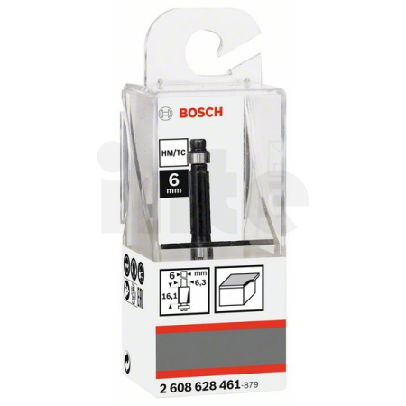 BOSCH Zarovnávací fréza, 6 mm, D1 6,35 mm, L 16,1 mm, G 54 mm 2608628461