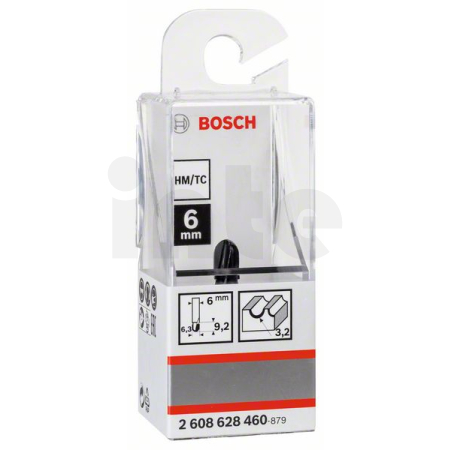 BOSCH Žlábkovací fréza, 6 mm, R1 3,2 mm, D 6,35 mm, L 9,1 mm, G 40 mm 2608628460