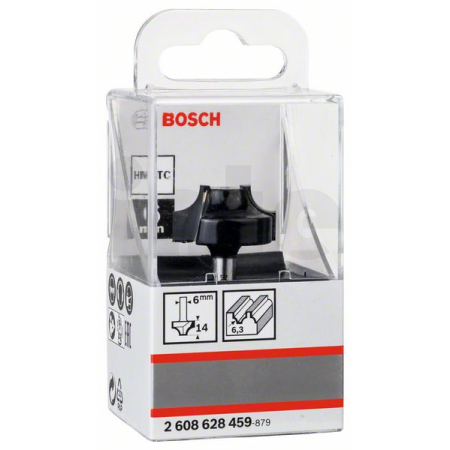 BOSCH Fréza na tvorbu hran E, 6 mm, R1 6,3 mm, D 25,4 mm, L 14 mm, G 46 mm 2608628459