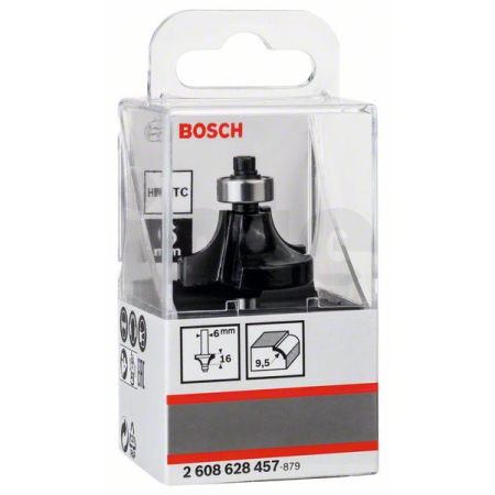 BOSCH Zaoblovací fréza, 6 mm, R1 9,5 mm, D 31,8 mm, L 16,2 mm, G 57 mm 2608628457