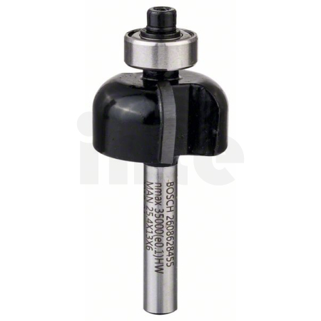 BOSCH Dlabací fréza s kuličkovým ložiskem, 6 mm, R1 6,4 mm, D 25,4 mm, L 12,6 mm, G 54 mm 2608628455