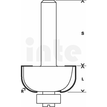 BOSCH Dlabací fréza s kuličkovým ložiskem, 6 mm, R1 6,4 mm, D 25,4 mm, L 12,6 mm, G 54 mm 2608628455