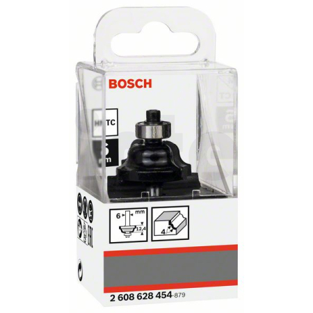 BOSCH Profilová fréza se stopkou 6 mm, R1 4 mm, D1 28,6 mm, B 8 mm, L 12,4 mm, G 54 mm 2608628454