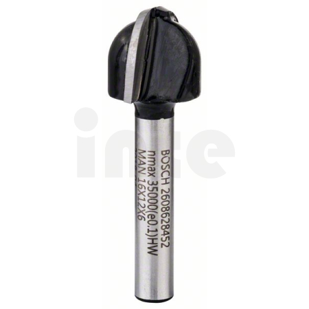 BOSCH Žlábkovací fréza, 6 mm, R1 8 mm, D 15,9 mm, L 12,3 mm, G 45 mm 2608628452