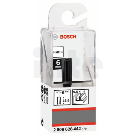 BOSCH Drážkovací fréza, 6 mm, D1 9.5 mm, L 19,5 mm, G 51 mm 2608628442