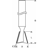 BOSCH Rybinová fréza, 8 mm, D1 14 mm, L 14 mm, G 55 mm, 15° 2608628408