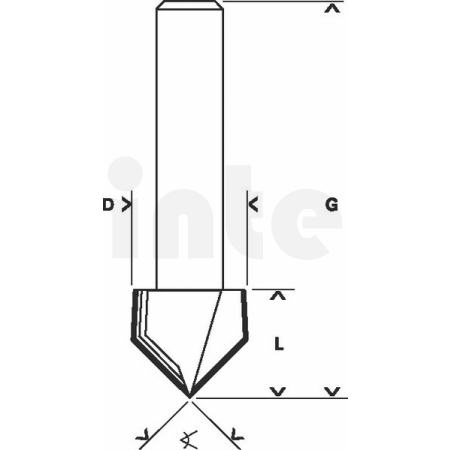 BOSCH Drážkovací fréza tvaru V, 8 mm, D1 16 mm, L 16 mm, G 45 mm, 90° 2608628407