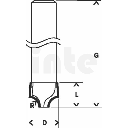 BOSCH Podvalková fréza, 8 mm, R1 3,2 mm, D 9,5 mm, L 10,2 mm, G 41 mm 2608628405