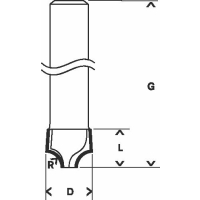 BOSCH Podvalková fréza, 8 mm, R1 3,2 mm, D 9,5 mm, L 10,2 mm, G 41 mm 2608628405