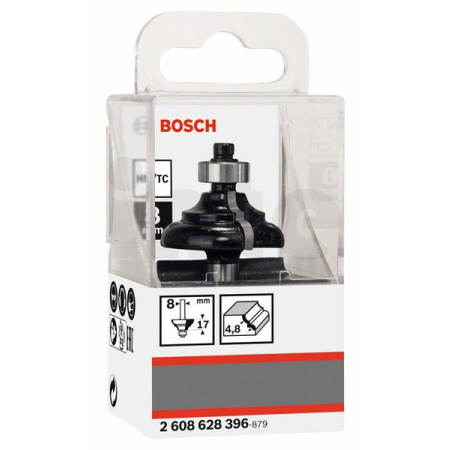 BOSCH Fréza na tvorbu hran C, 8 mm, R1 4,8 mm, B 9,5 mm, L 14 mm, G 57 mm 2608628396