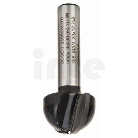 BOSCH Žlábkovací fréza, 8 mm, R1 10 mm, D 20 mm, L 12,4 mm, G 46 mm 2608628370
