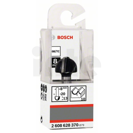 BOSCH Žlábkovací fréza, 8 mm, R1 10 mm, D 20 mm, L 12,4 mm, G 46 mm 2608628370