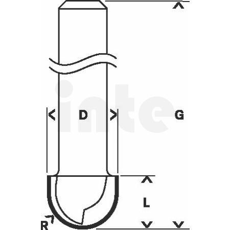 BOSCH Žlábkovací fréza, 8 mm, R1 10 mm, D 20 mm, L 12,4 mm, G 46 mm 2608628370