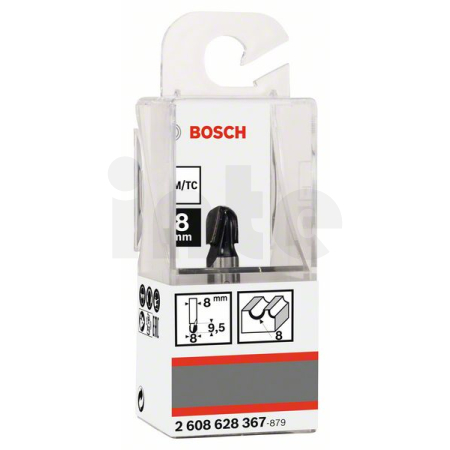 BOSCH Žlábkovací fréza, 8 mm, R1 4 mm, D 8 mm, L 9,2 mm, G 40 mm 2608628367