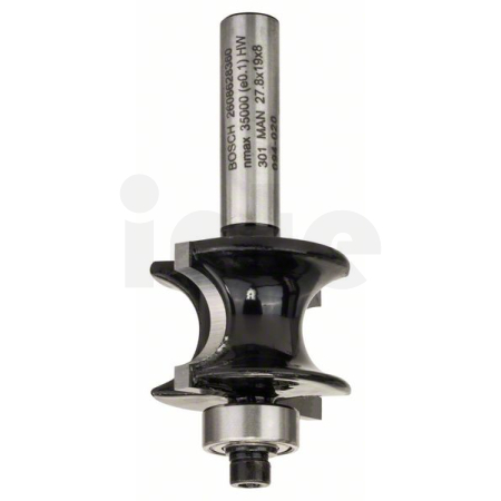 BOSCH Fréza na půlkruhový profil, 8 mm, R1 6 mm, L 19 mm, G 63 mm 2608628360
