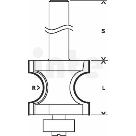 BOSCH Fréza na půlkruhový profil, 8 mm, R1 6 mm, L 19 mm, G 63 mm 2608628360
