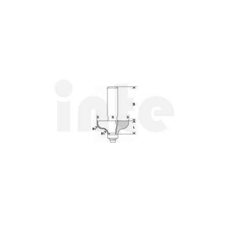 BOSCH Fréza na tvorbu hran G, 8 mm, R1 6,35 mm, D 38 mm, L 15,7 mm, G 57 mm 2608628359